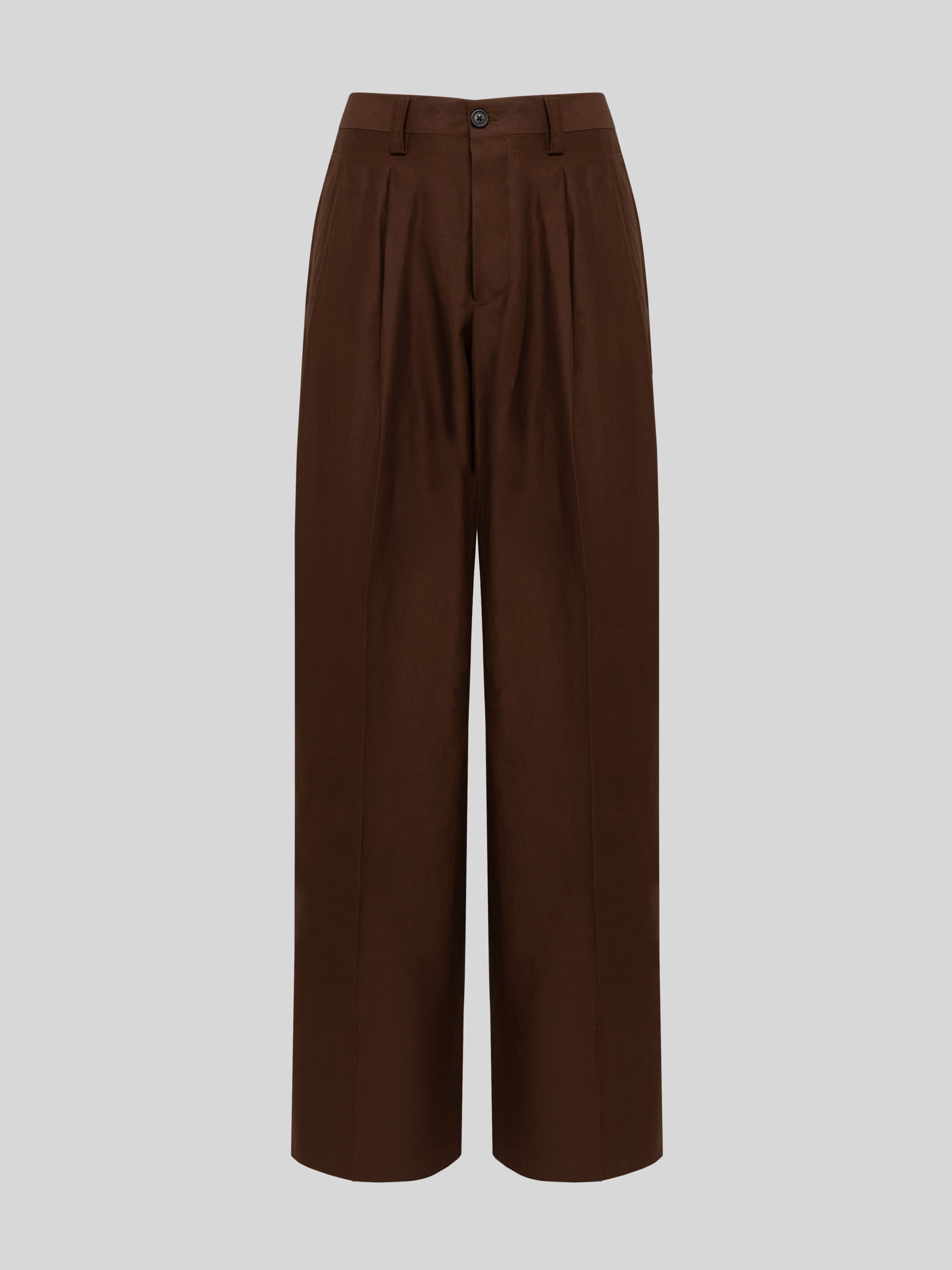 PANTALONE GAMBA LARGA LINO E VISCOSA