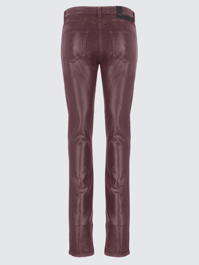 Jeans spalmati effetto pelle