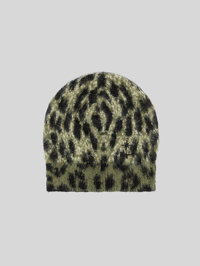 BRUSHED SPOTTED KNIT HAT