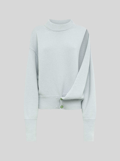 ASYMMETRIC BOXY CREW NECK IN WOOL AND ANGORA