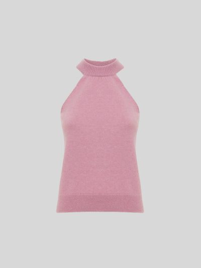 SLEEVELESS TOP IN CASHMERE E SETA