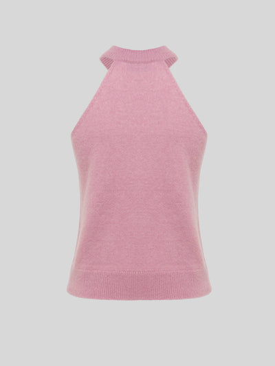 SLEEVELESS TOP IN CASHMERE E SETA