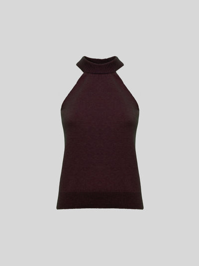 SLEEVELESS TOP IN CASHMERE E SETA